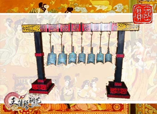 7件編鐘，觀賞裝飾編鐘，可發(fā)音編鐘