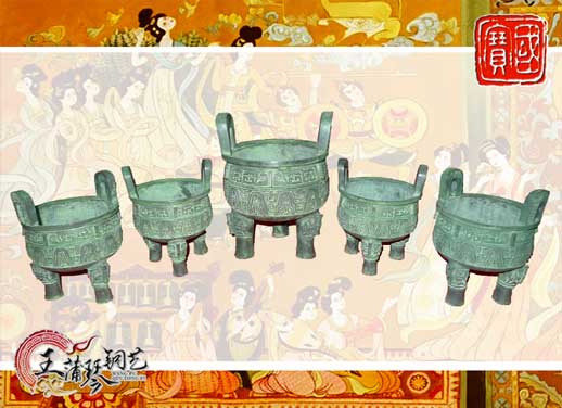 銅鼎，銅五鼎，中國(guó)鼎，佛像用鼎